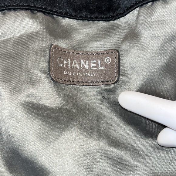 Authentic CHANEL Melrose Coco Cabas Chain Drawstring Satin Shoulder Bag - Picture 9 of 16